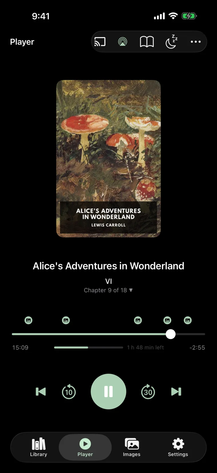 iOS player — chapter scrubber, AirPlay and Google Cast
